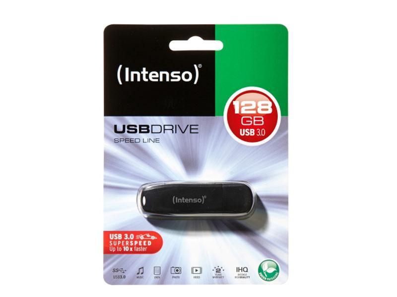 Intenso Speed â€‹â€‹Line unità flash USB 128 GB USB tipo A 3.2 Gen 1 [3.1 Gen 1] Nero (Intenso USB Drive 3.0 128GB S