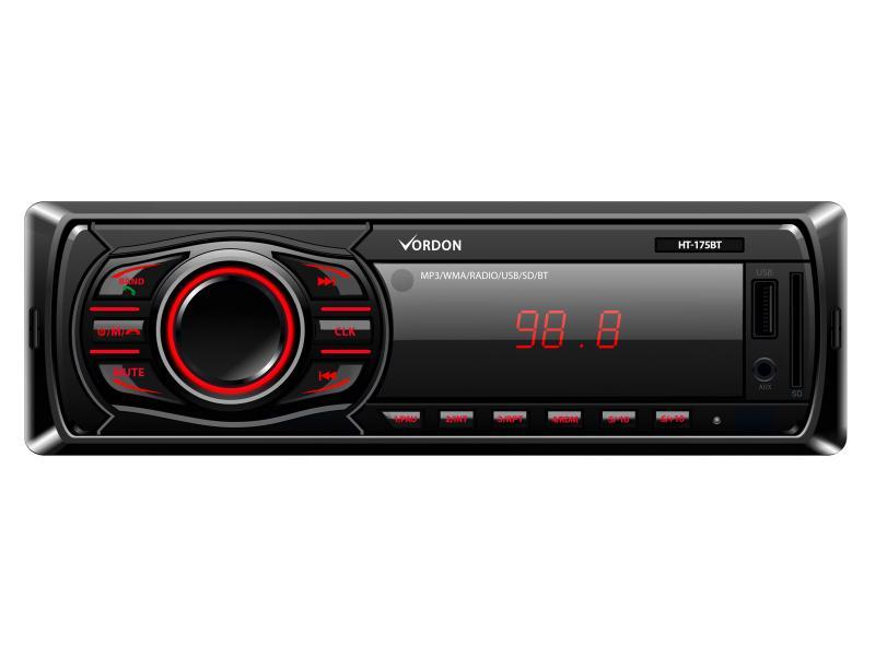 Autoradio Vordon con Bluetooth / AUX / USB / ingresso SD / 4x60W (HT-175BT)