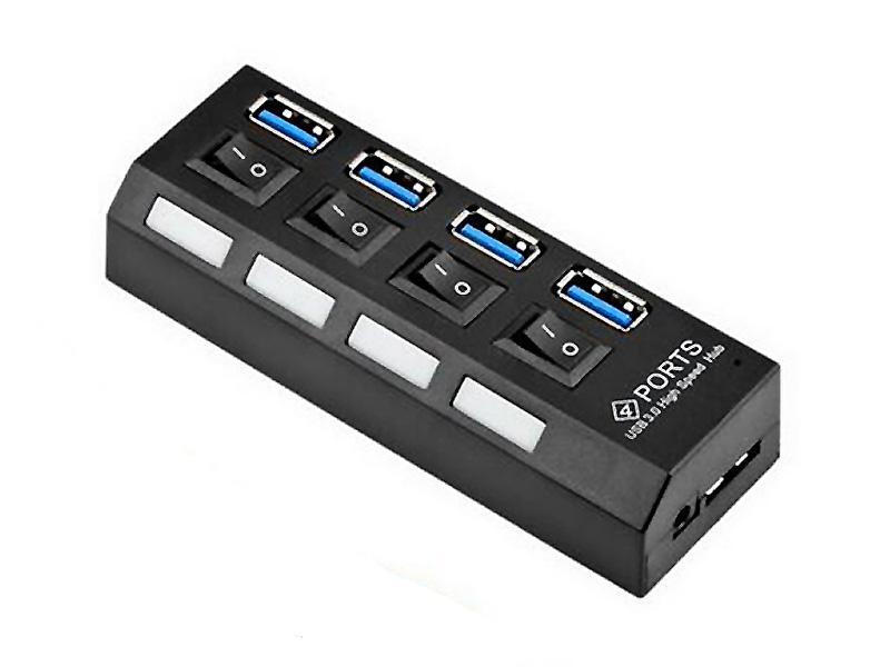 USB 3.0 HUB 4 porte con interruttore on/off e LED