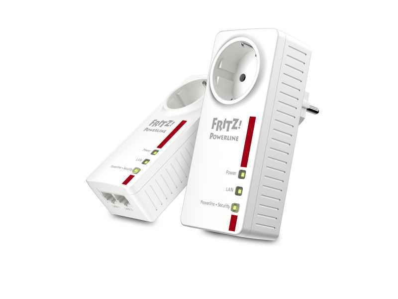 FRITZPowerline 1220 Set 1200 Mbit/s Collegamento ethernet LAN Bianco 2 pz (FRITZ POWERLINE 1220 SET - DE FH)