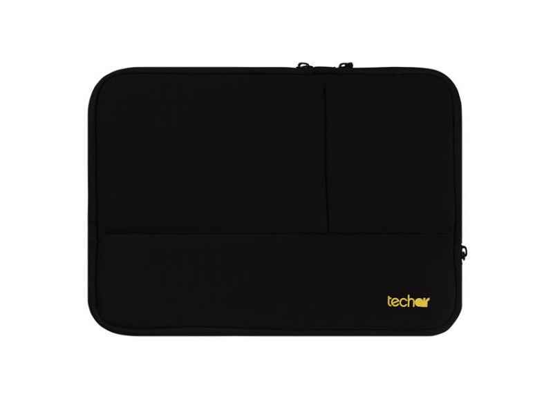 Techair Classic pro 33,8 cm [13.3] Custodia a tasca Nero (techair 13.3 black sleeve with pockets and a contrasting faux fur lin