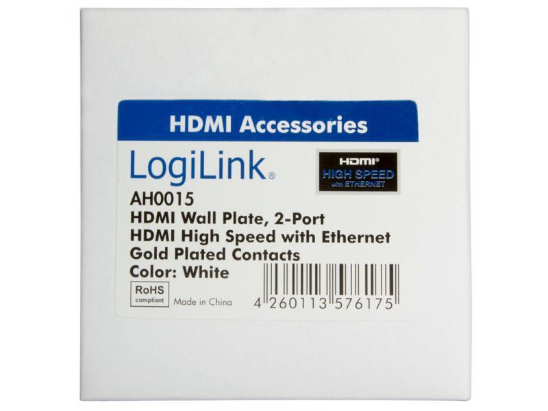 Presa a muro HDMI Logilink con 2 prese HDMI (AH0015)