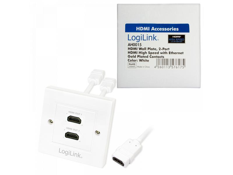 Presa a muro HDMI Logilink con 2 prese HDMI (AH0015)