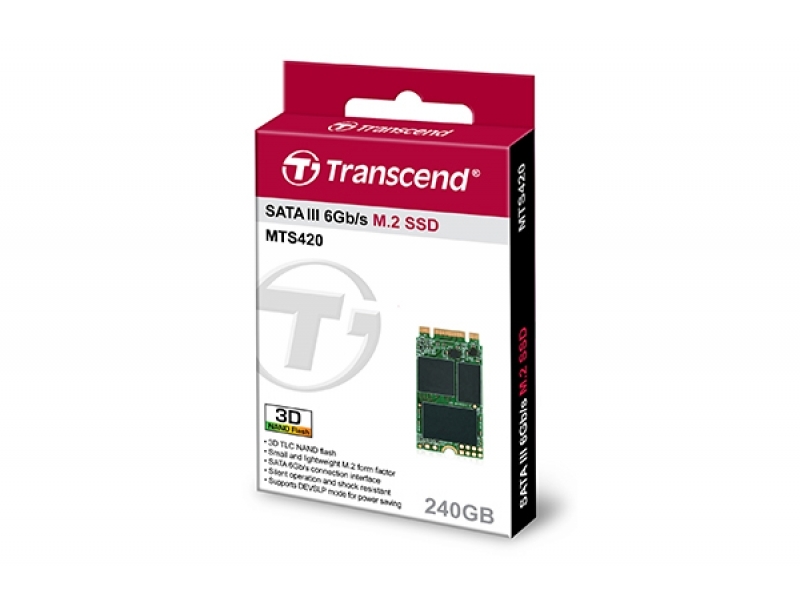 Transcend MTS420 240 GB M.2 Serial ATA III 3D NAND (SSD 240GB Transcend M.2 MTS420 - M.2 2242 3D NAND - Warranty 12M)