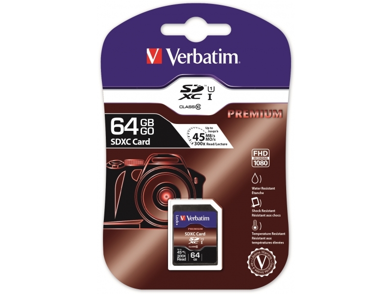 VERBATIM SD CARD XC / UHS1 (SDXC) 64GB CLASS 10