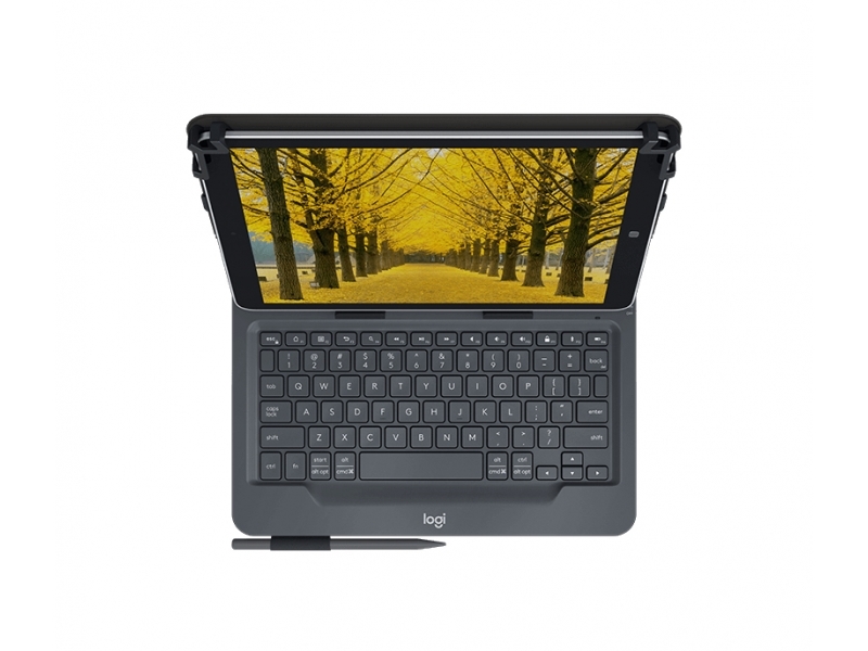 Logitech Universal Folio with integrated keyboard for 9-10 inch tablets Nero Bluetooth QWERTZ Tedesco