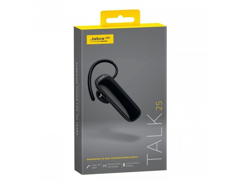 Jabra Talk 25 Auricolare Wireless In-ear Auto Micro-USB Bluetooth Nero (Headset Talk 25 - Talk 25, Headset, In-ear, - Black, Mo