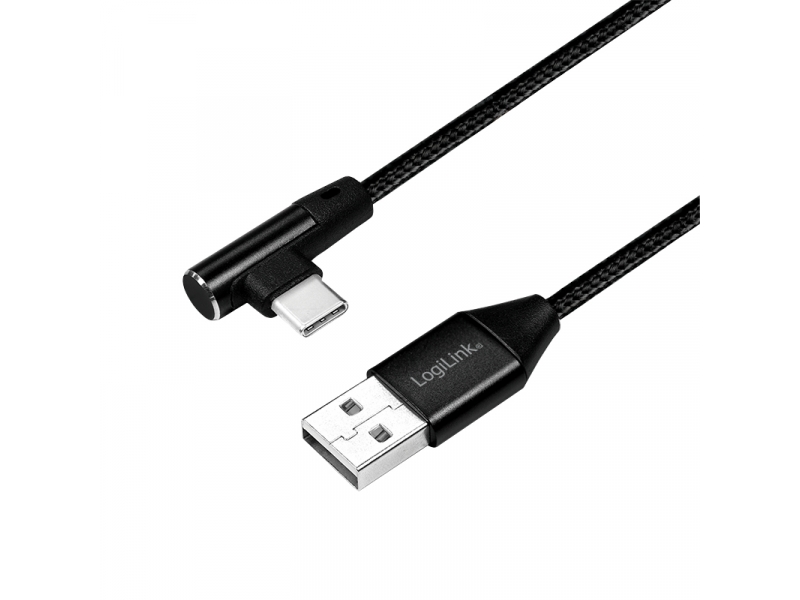 Connettore USB LogiLink da USB 2.0 a USB-C (angolato a 90°) 0,3 m CU0137