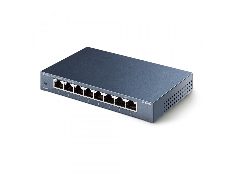 SWITCH TP-LINK TL-SG108 8P LAN METAL GIGABIT DESKTOP 10/100/1000Mbps RJ45 CASE METALLO VERSIONE 3