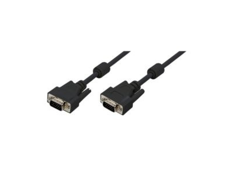 Cavo LogiLink VGA 2x spina con nucleo in ferrite nero 10 metri CV0016