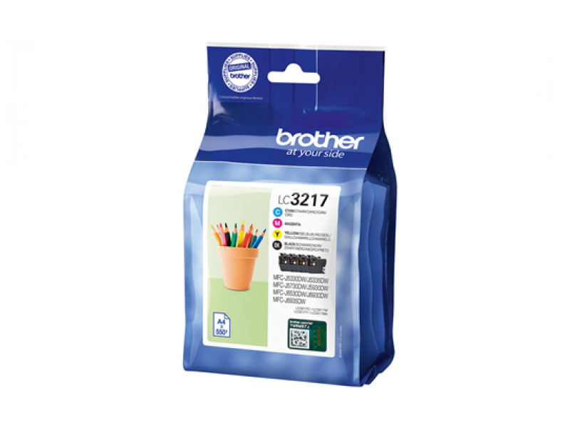 ORIGINAL Brother Multipack nero / ciano / magenta / giallo LC-3217 LC3217VALDR