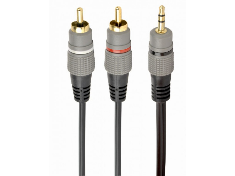 Spina stereo da 3,5 mm CableXpert a 2 spine RCA da 2,5 m placcate in oro CCA-352-2,5 M