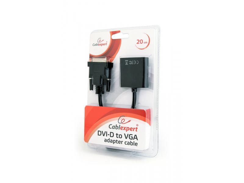 Cavo adattatore CableXpert DVI-D 24 pin maschio a VGA nero AB-DVID-VGAF-01