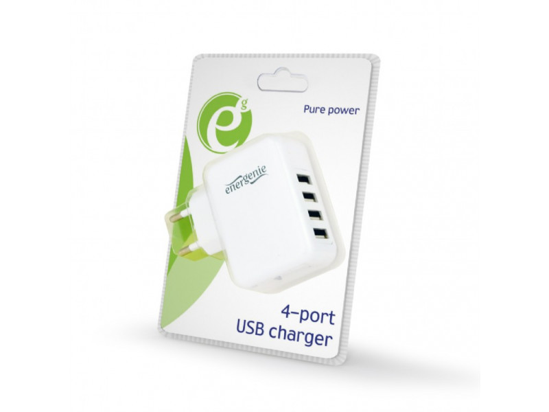 EnerGenie Caricatore USB universale 3.1A bianco EG-U4AC-02