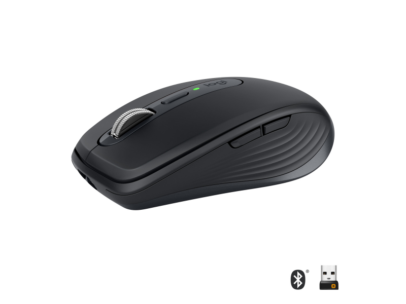 Logitech MX Anywhere 3 Mouse Compatto Performante Wireless Scroller Elettromagnetico Ergonomico Sensore 4000 DPI Pulsanti Cust