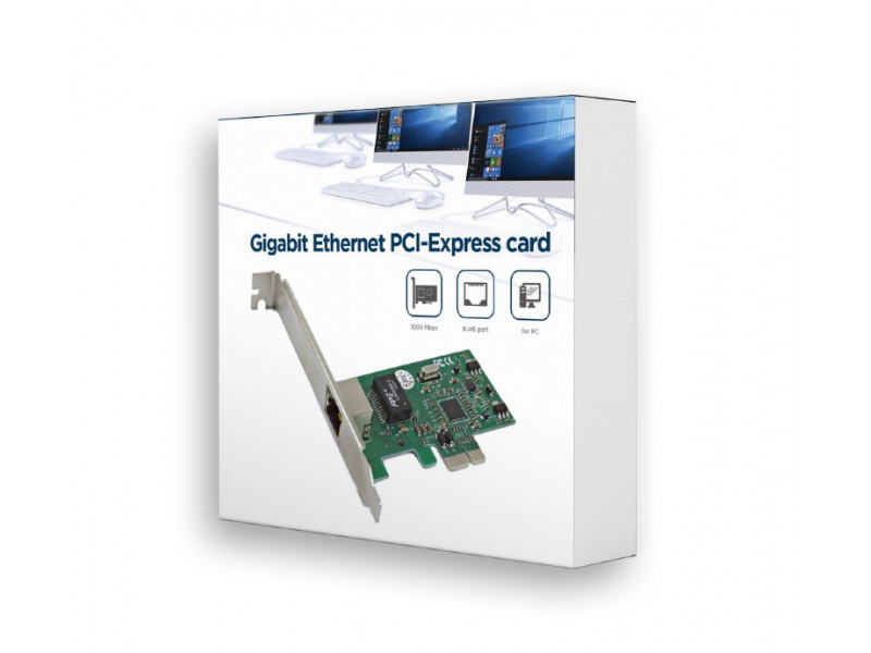 Scheda Gembird Gigabit Ethernet PCI-Express Chipset Realtek NIC-GX1