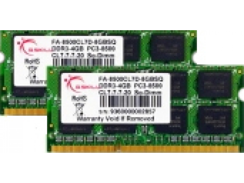 G.Skill FA-8500CL7D-8GBSQ - 8 GB - 2 x 4 GB - DDR3 - 1066 MHz - SO-DIMM a 204 pin FA-8500CL7D-8GBSQ