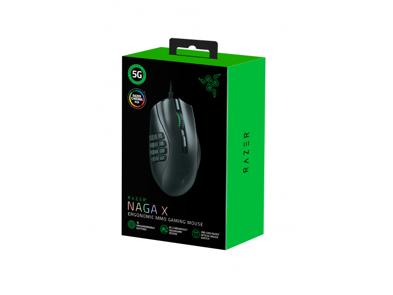 Razer Naga X mouse Mano destra USB tipo A Ottico 18000 DPI (RAZER NAGA X GAMING MOUSE BLACK)