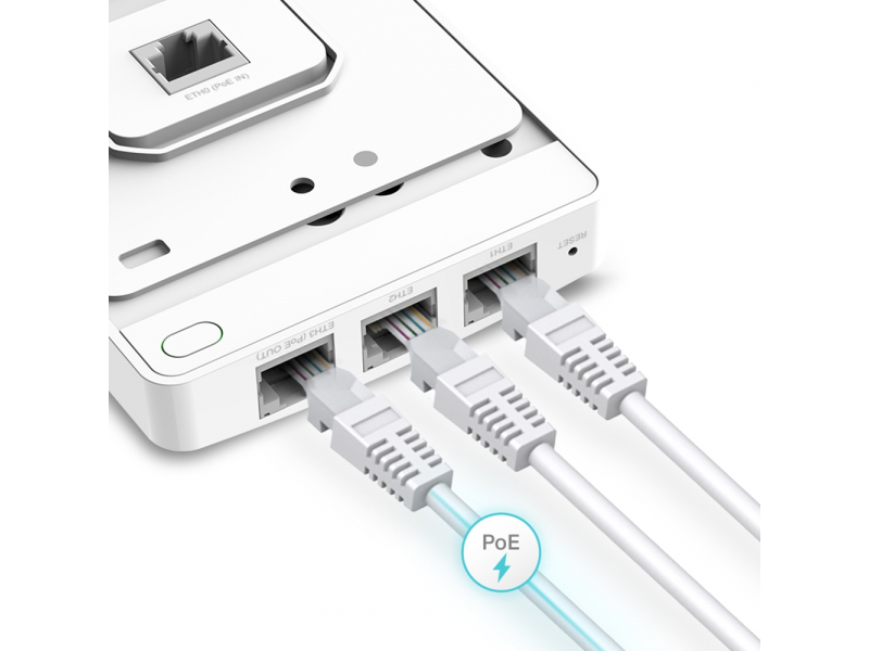 ACCESS POINT WIRELESS TP-LINK EAP235-WALL AC1200 Wall-Plate Dual-BandUplink1P GIGABIT RJ45 DownLink3P GIGABIT RJ452 ANT INT.