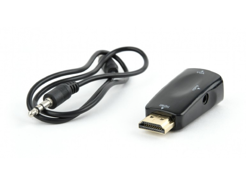 CableXpert VGA DB15 - HDMI 19 pin - Nero AB-HDMI-VGA-02