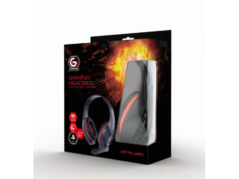 GMB Gaming - Cuffie - Archetto - Gaming - Nero - Rosso - GHS-05-R