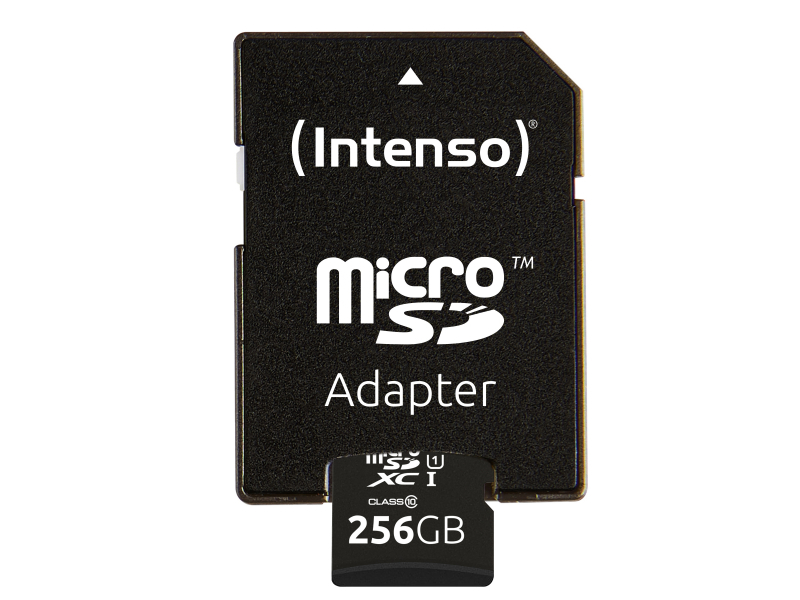 INTENSO MEMORY CARD MICRO SD 256GB UHS-I PREMIUM Up to 90 Mb/s