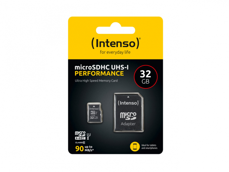 Scheda di memoria intensiva per le prestazioni-flash 32 GB (MicroSDHC Inc. Adapter SD-UHS-1)