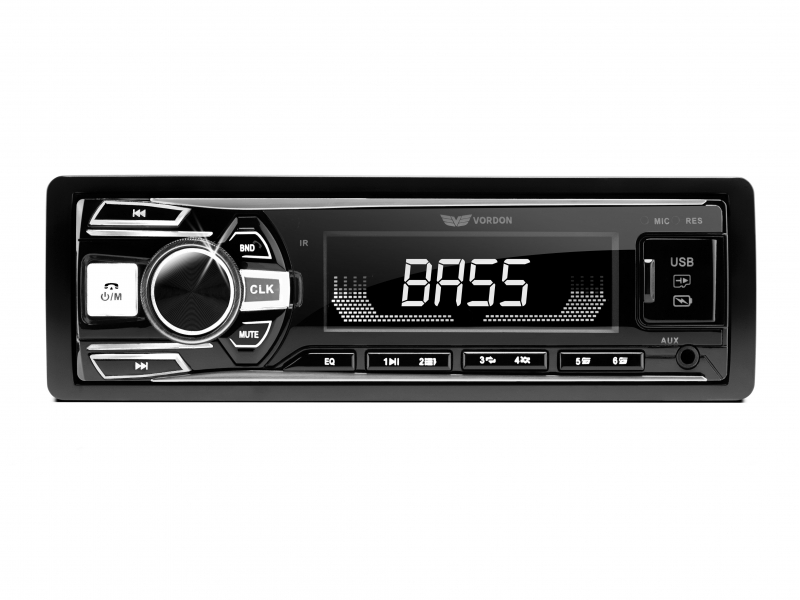 Vordon Autoradio HT-202 con AUX/Bluetooth/Illuminazione/ISO (Nero)