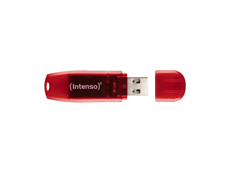 Intenso Rainbow Line unitÃ  flash USB 128 GB USB tipo A 2.0 Rosso, Trasparente (128GB Intenso Rainbow Line USB 2.0 Flash Driv