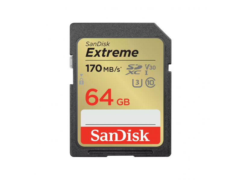 SanDisk Extreme 64 GB SDXC UHS-I Classe 10 (EXTREME 64B SDXC MEMORY CARD - 170MB/S 80MB/S UHS-I CLASS 10 U3)