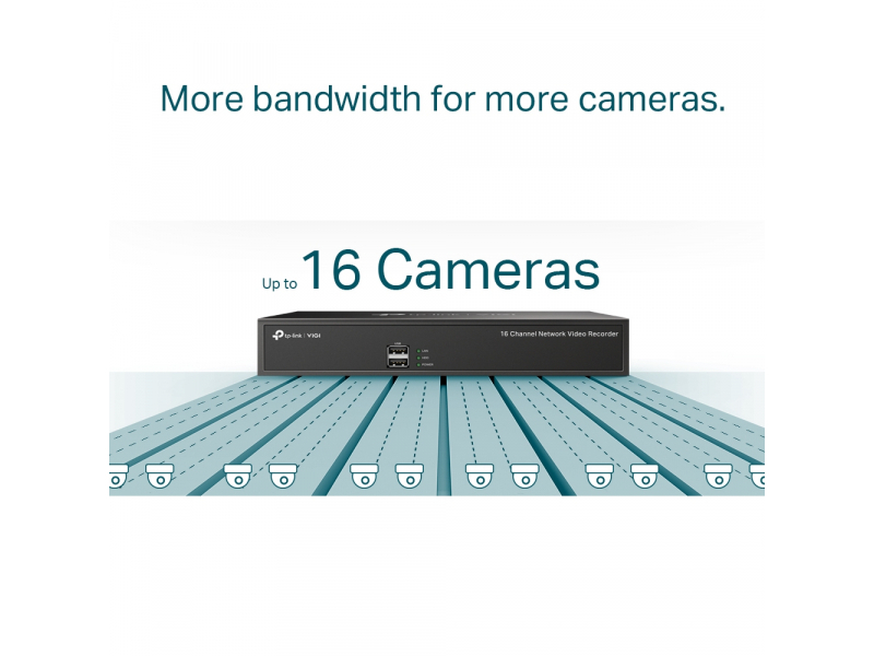 TP-Link - 16 Channel Network Video Recorder SPEC H.265/H.265/H.264/H.264 Up to 8MP resolution Decoding capability/4-ch 2MP80 Mb