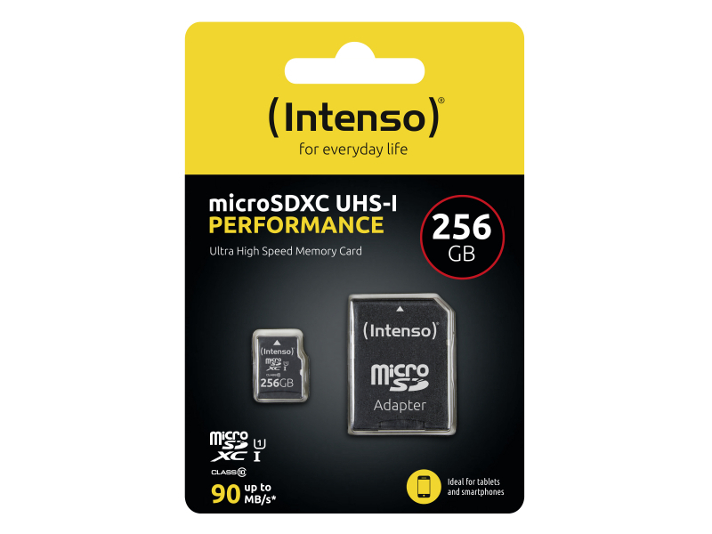 Scheda di memoria intenzionale Intero-Flash 256GB (MicroSDXC incl. Adattatore SD-UHS-1)