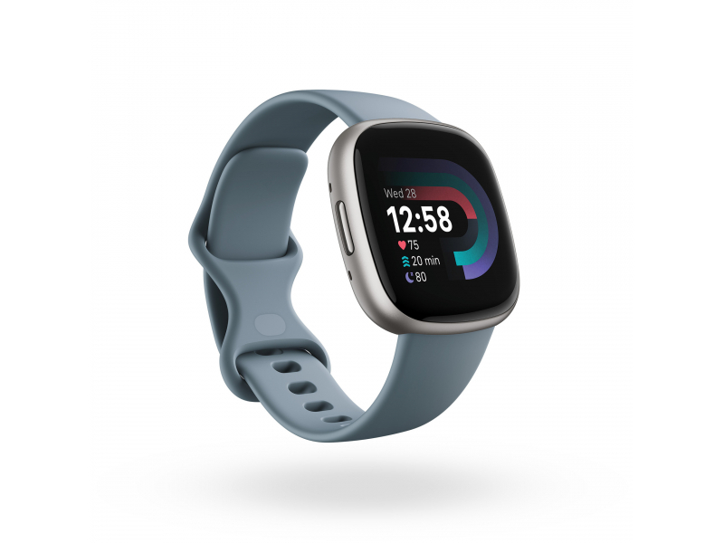 FitBit Versa 4 Fitnesstracker Wasserfall Blau, Platinum - FB523SRAG