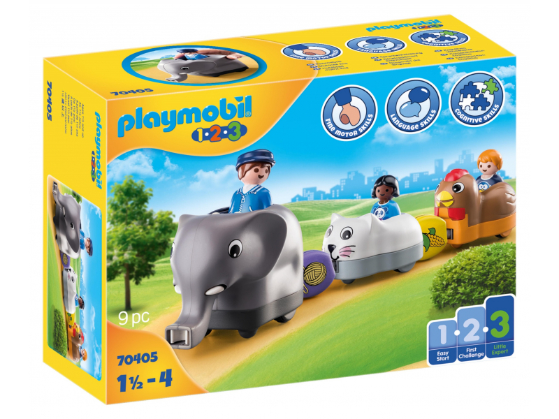 Playmobil 1.2.3 - Il mio treno degli animali a spinta (70405)