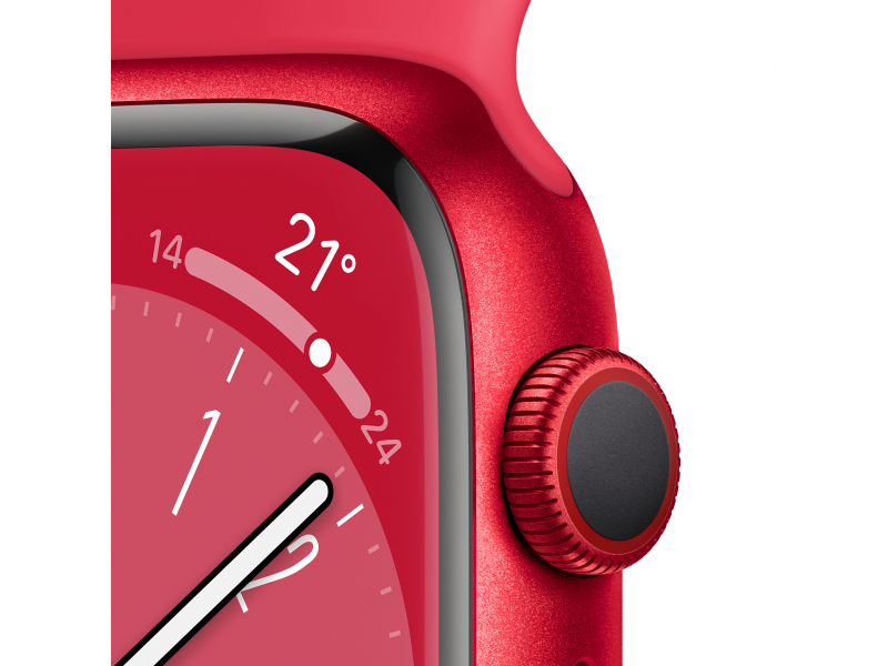 Apple Watch Series 8 (GPS + Cellular) 45mm Aluminio Red, Sports Band Red