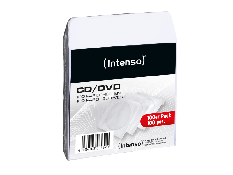 Intenso Custodie CD carta bianca confezione da 100 9001304