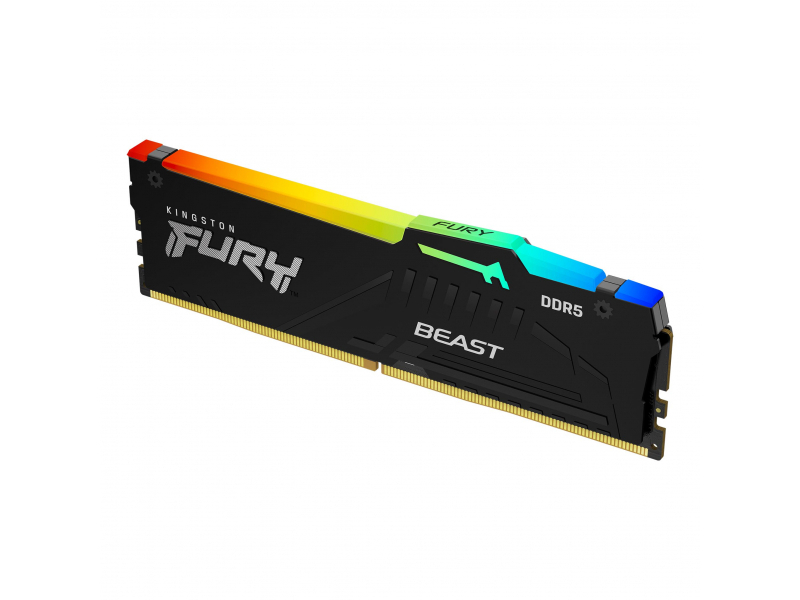 Kingston Technology FURY Beast RGB memoria 16 GB 1 x 16 GB DDR5 4800 MHz (16GB DDR5-4800MT/S CL38 DIMM - FURY BEAST BLACK RGB)