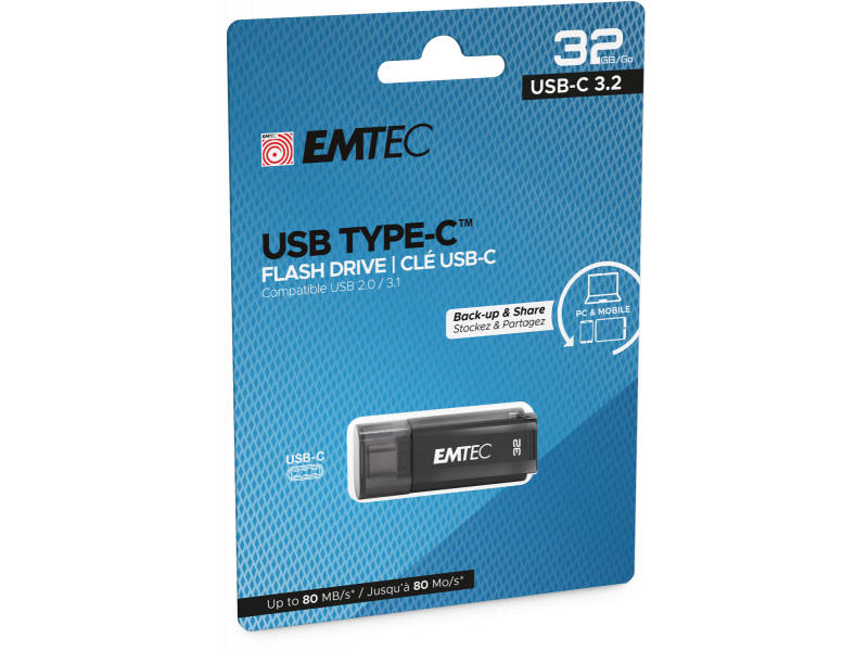 Chiavetta USB 32GB Emtec D400 USB-C 3.2 (80MB/s)