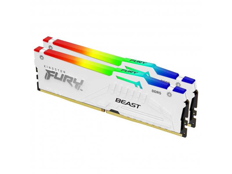 Kingston Technology FURY Beast 32 GB 5600 MT/s DDR5 CL36 DIMM [Kit da 2 moduli] White RGB EXPO (Kingston FURY Beast White RGB K