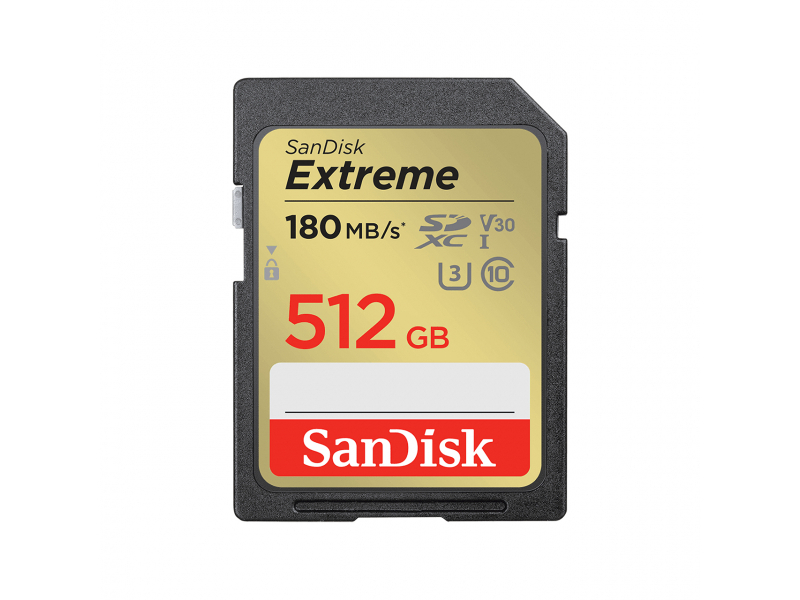 SanDisk Extreme 512 GB SDXC UHS-I Classe 10 (SanDisk Extreme - Scheda di memoria flash - 512 GB - Video Class V30 / UHS-I U3 /