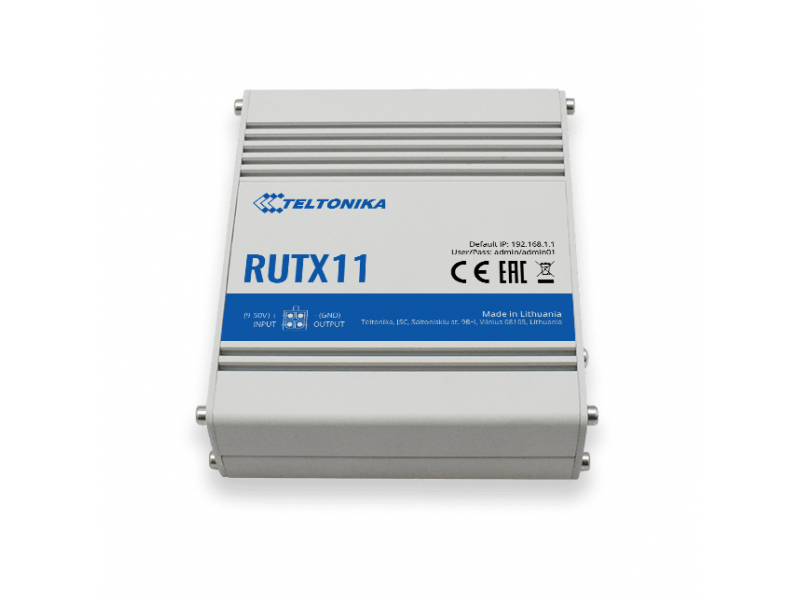 TELTONIKA RUTX11 INDUSTRIAL LTE CAT 6 ROUTER, DUAL SIM, 4X GE, WAVE-2 802.11 AC UP TO 867MBPS