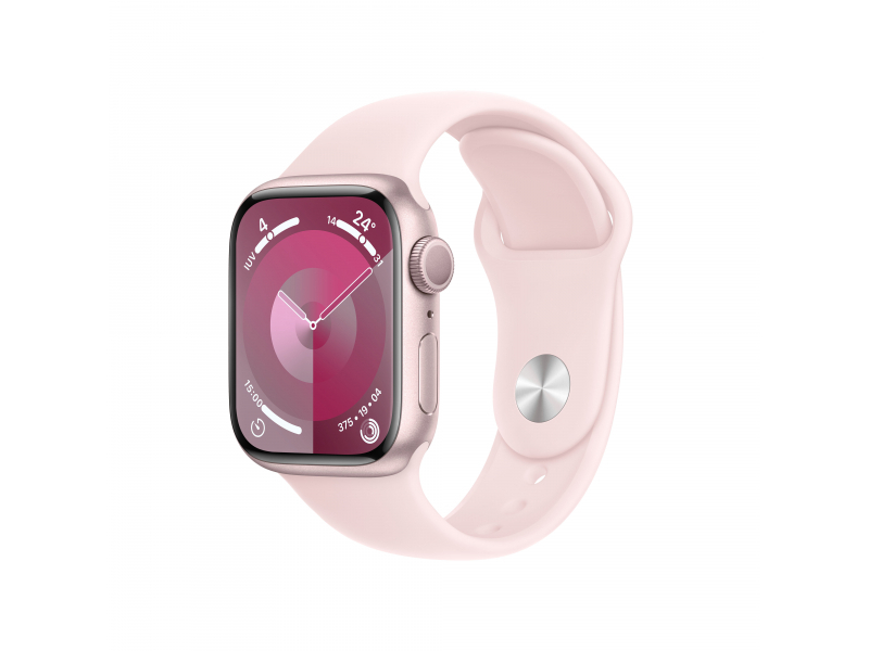 Apple Watch Series 9 (GPS) cassa in alluminio da 41 mm rosa, cinturino sportivo rosa, M/L