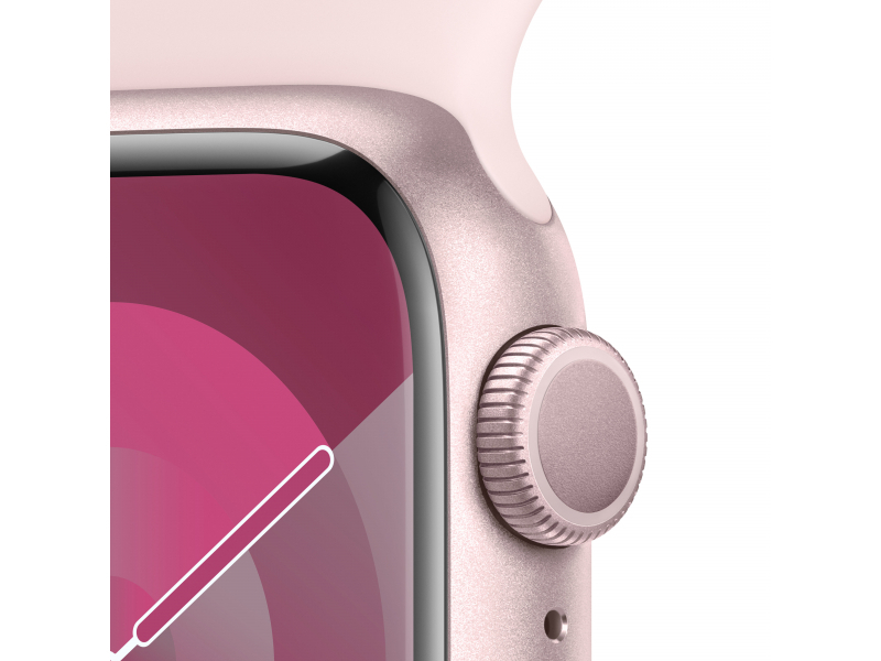 Apple Watch Series 9 (GPS) cassa in alluminio da 41 mm rosa, cinturino sportivo rosa, M/L