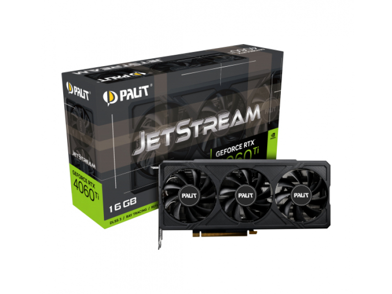 Palit RTX4060 Ti JetStream 16GB DDR6 HDMI 3 DP 2535MHz Clock