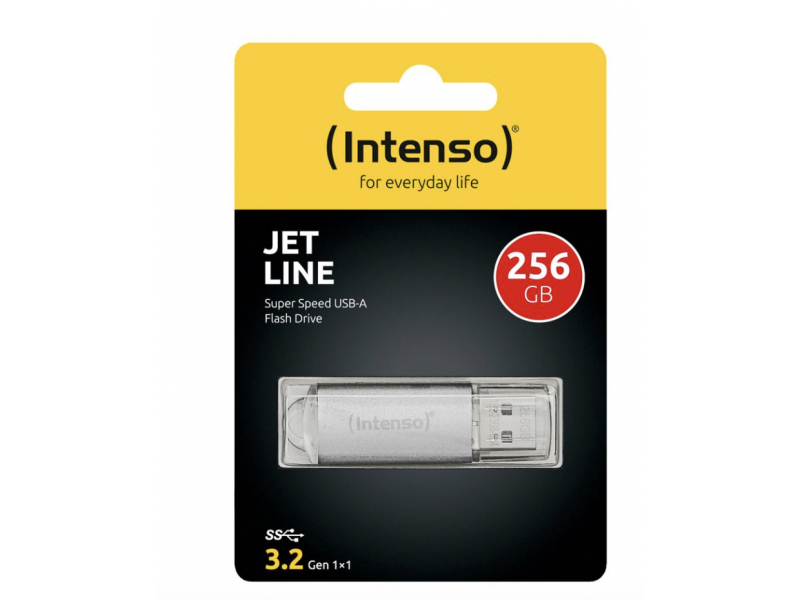 Chiavetta USB Intenso Jet Line Alluminio 256GB 3.2 Gen 1x1 Argento 3541492