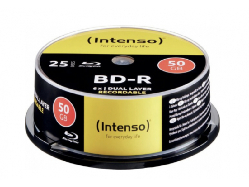 Intenso Blu-Ray vuoto BD-R 50GB 6x Speed ​​​​25er CakeBox 5001124