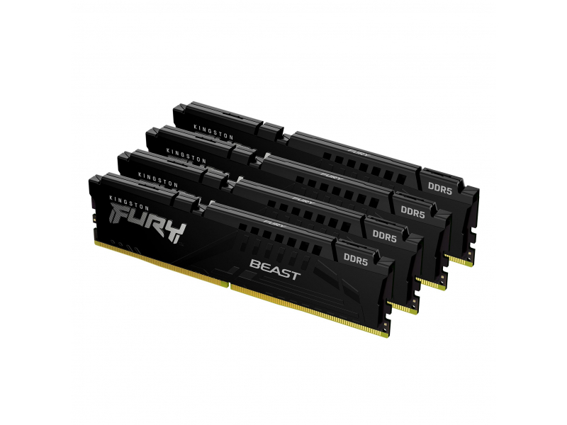 Kingston Technology FURY Beast 128 GB 5600 MT/s DDR5 CL40 DIMM [Kit da 4] Black XMP (Kingston FURY Beast - 128GB:4x32GB - D)