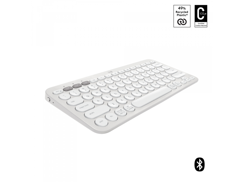 Logitech Pebble Keys 2 K380s tastiera RF senza fili + Bluetooth QWERTY US International Bianco