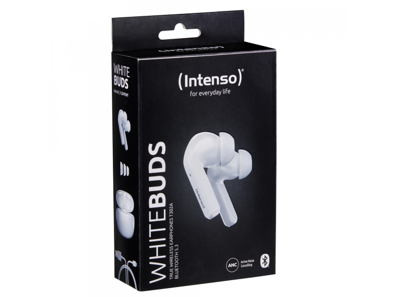 Intenso White Buds T302A - Cuffie True Wireless in bianco