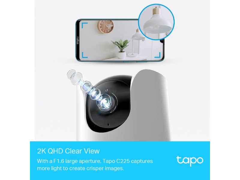 Telecamera di sorvegl. AI C225 2K Wi-Fi Pan/Tilt Tapo TP-Link